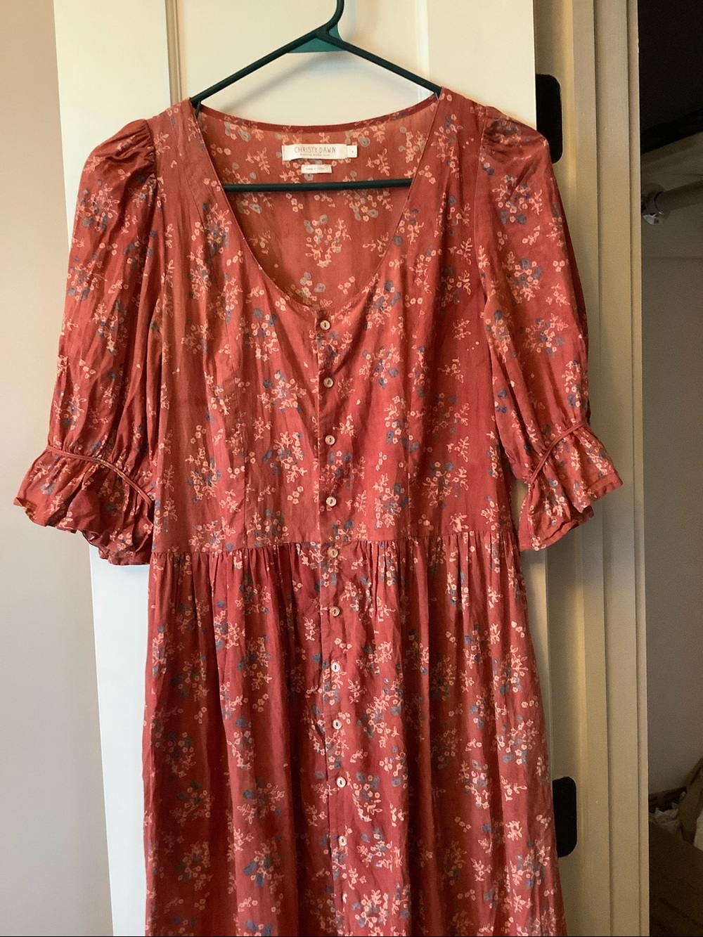 Christy Dawn The Astrid Dress in Orange Daisy Vine - Picture 5 of 12